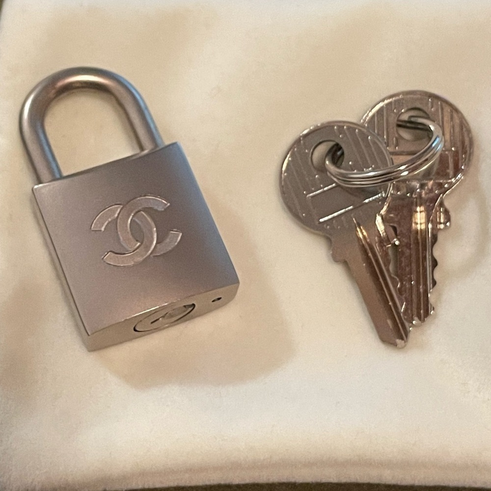 Chanel Matte Silver Lock and Two Keys — Very Rare and Hard to Find